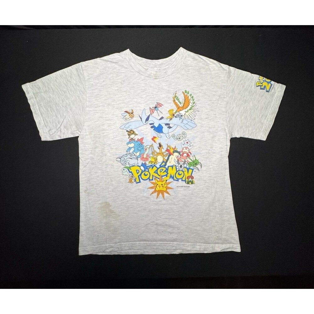 Vintage 2000 Pokemon Movie T Shirt Youth Large Lugia Charizard Nintendo Promo